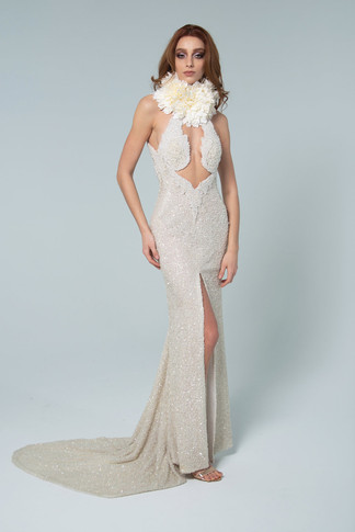 Pearl Slit Gown