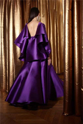 Flutter Back Cape Gown