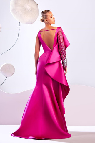 One  Embellished Sleeve Gown
