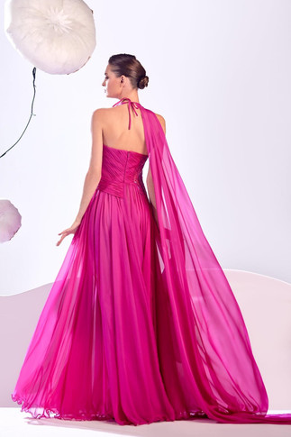 Halter High Slit Gown