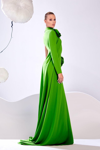 High Neck One Sleeve Gown