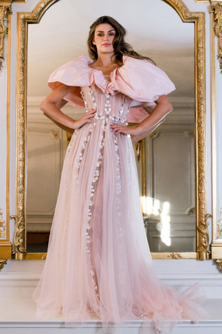 Dramatic Shoulder Gown
