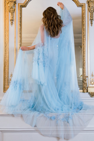Draped Illusion Gown
