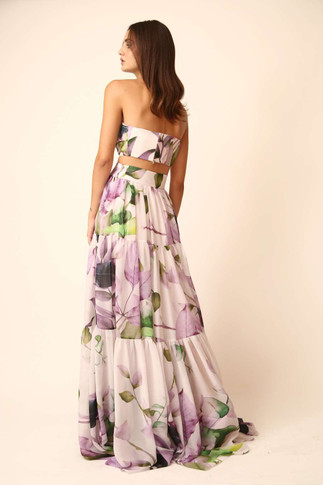 Strapless Top with Chiffon Skirt