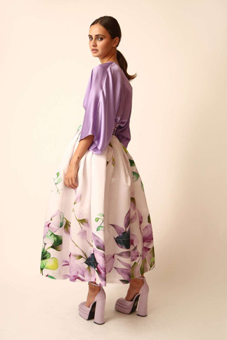 Satin Blouse & Mikado Skirt