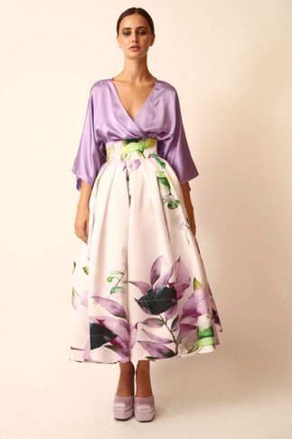 Satin Blouse & Mikado Skirt