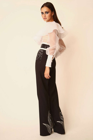 Organza Shirt with Trousers