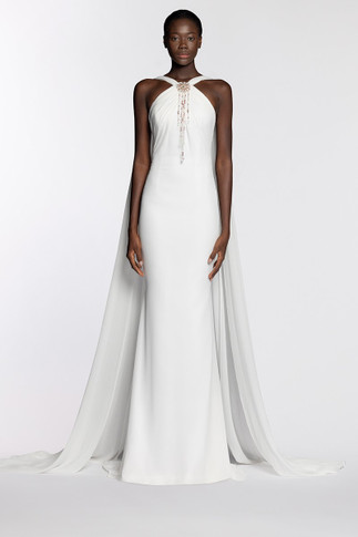 Chiffon Halter Neck Gown