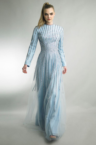 A-Line Gown with Long Sleeves