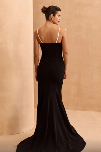 Sleeveless Gown with Sculpted Bow