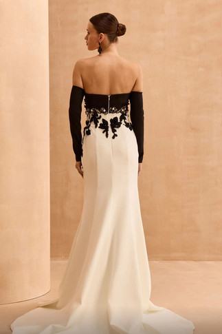 Embellished Bodice Strapless Gown