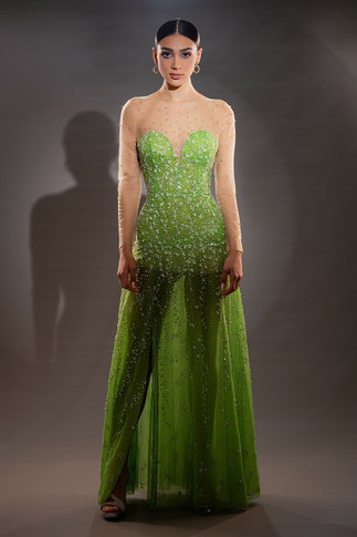 Jade Embroidered Gown