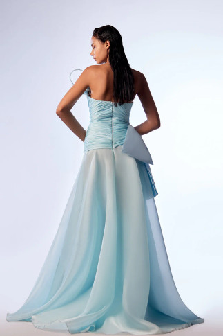 Strapless Daisy Flower Gown