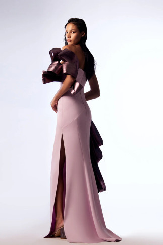 One-Shoulder Draped Side Gown