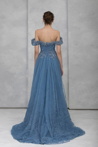 Off Shoulder Gown- with Over-Skirt