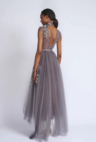 Fleur Embroidered Plisse Tulle Dress