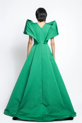 Faille Inverted Pleated Gown