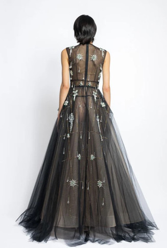 Tulle Gown with Pleated Ball Skirt