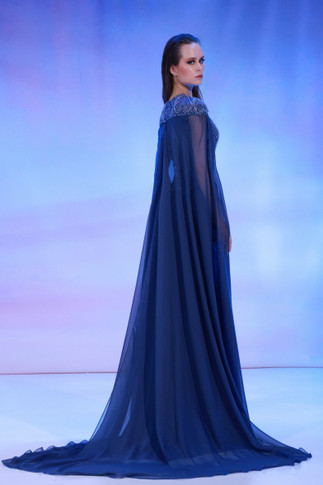 Seafoam Printed Mousseline Gown