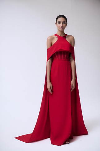 Halter  Neck Corset Gown