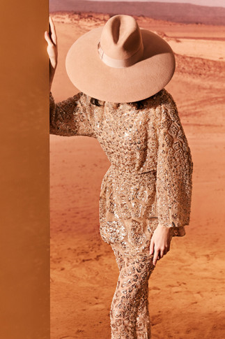Sequined Tulle Shirt with Trousers