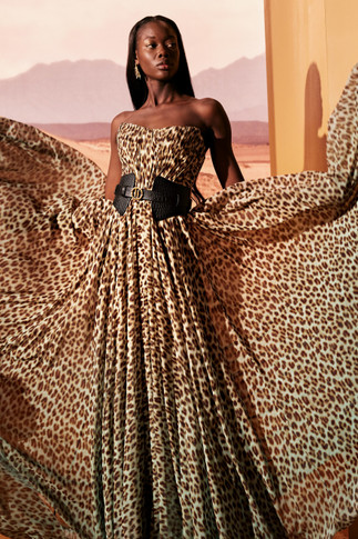 Strapless Silk Georgette Gown