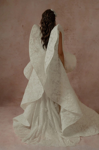 Trumpet Gown with Cape