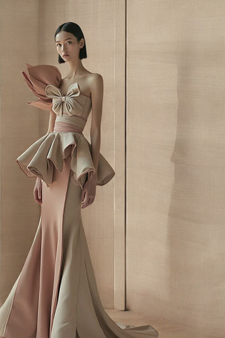 Peplum Flared Gown