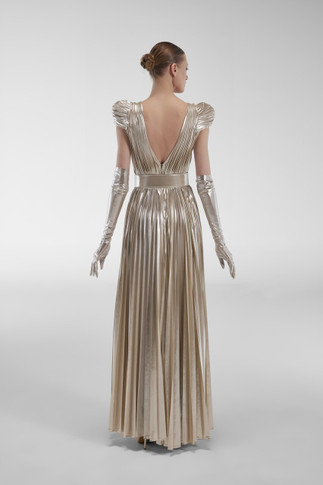 Metallic Jersey Gown