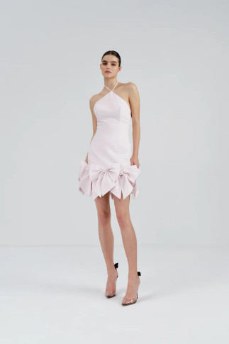 Sleeveless Halter Mini Dress