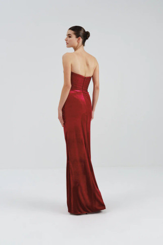 Strapless Velvet Dress