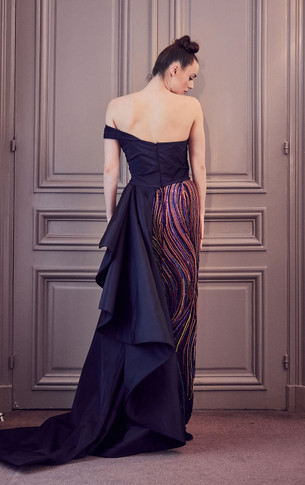 Strapless Multi Column Gown