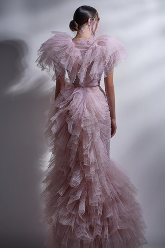 Cascading Ruffled Gown