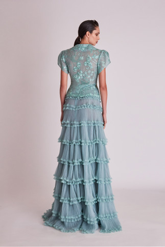 Short Sleeve Top and Ruffled Tiered Skirt