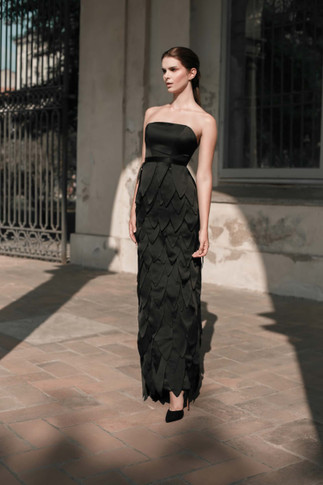 Satin Duchesse Leaf Gown