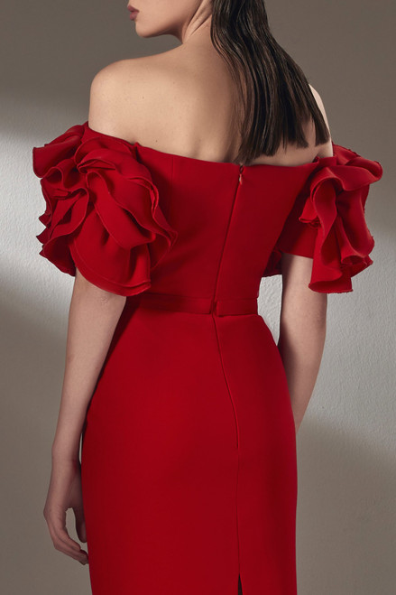 Shop Mnm Couture Off-shoulder Column Gown