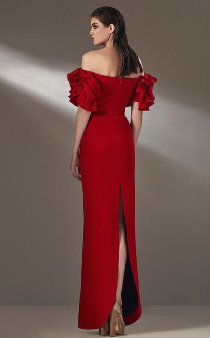 Shop Mnm Couture Off-shoulder Column Gown