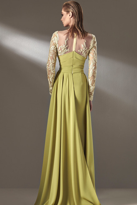 Shop Mnm Couture Long Sleeve Draped Gown