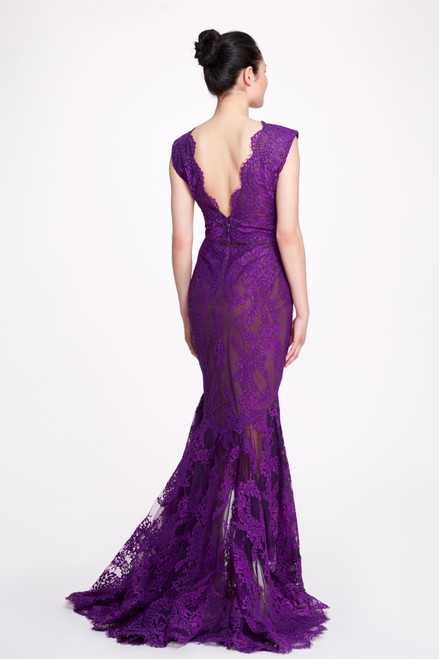 Shop Marchesa Sleeveless Fitted High-low Gown