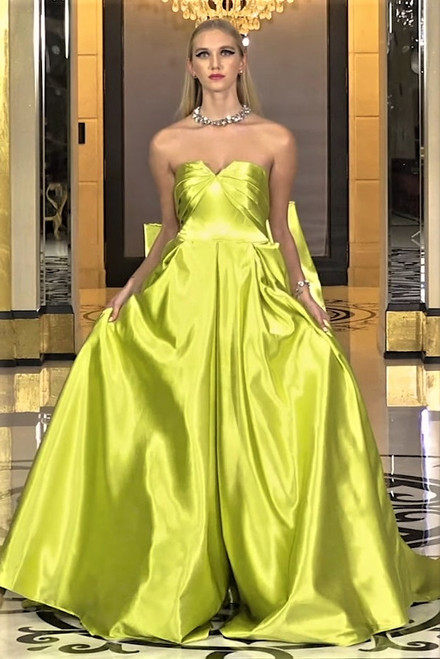 Rvng Couture Satin Strapless Ball Gown