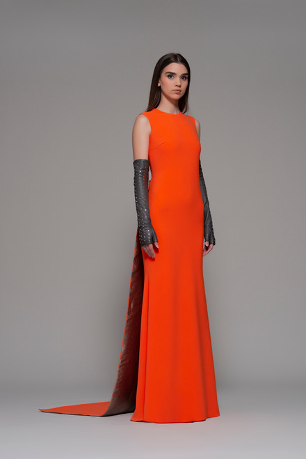 Shop Isabel Sanchis Fallo Sleeveless Draped Gown