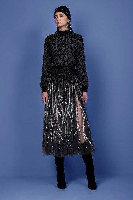 Shop Georges Hobeika Knitted Sweater And Tulle Skirt