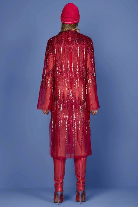 Shop Georges Hobeika Beaded Tulle Tunic Dress