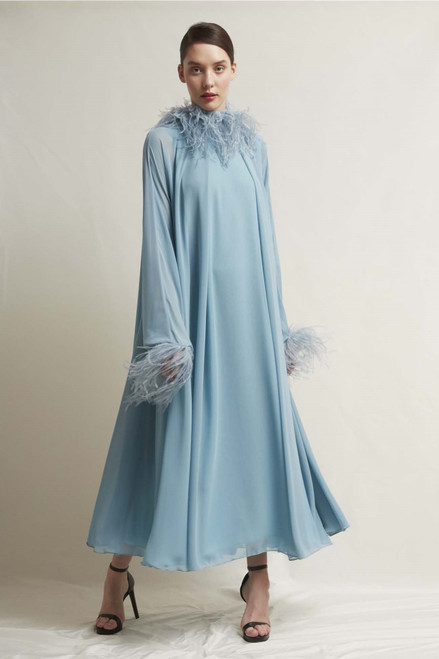 Shop Stefano De Lellis Ginevra Feathered Georgette Gown