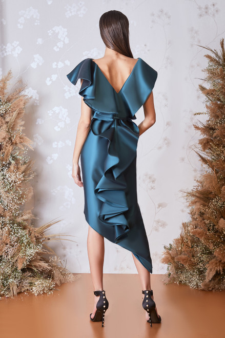 Shop Gatti Nolli By Marwan Asymmetrical Cap Sleeve Dress