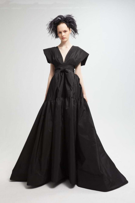 Yolancris Short Sleeve A-line Gown