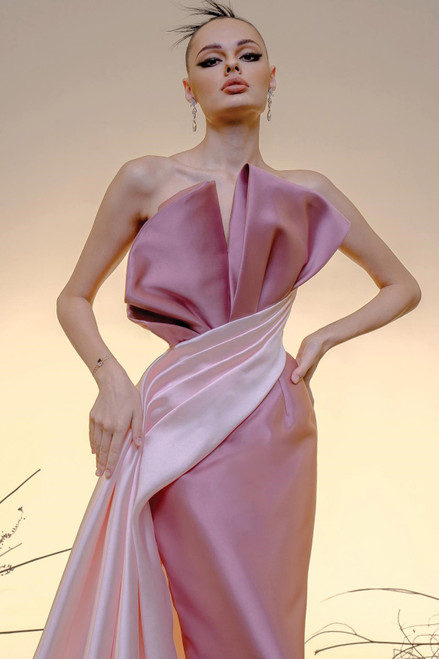 Shop Mark Bumgarner Sculpted Strapless Mikado Gown