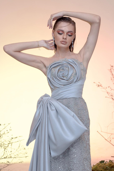 Mark Bumgarner Sleeveless Silk Gazar Slit Gown | ModeSens