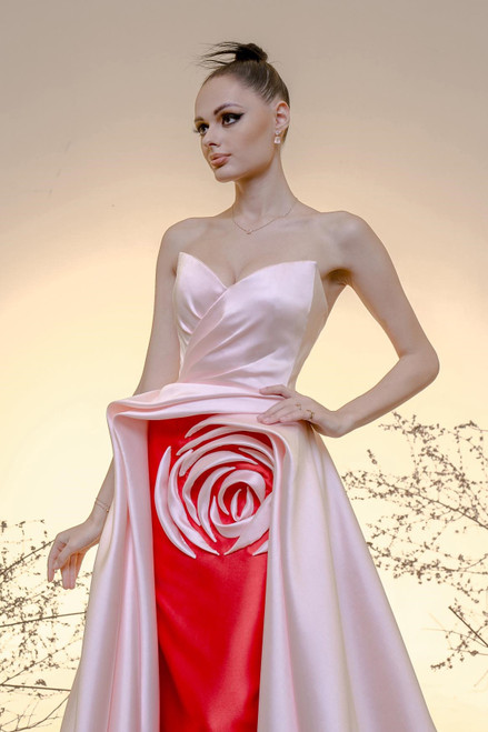 Shop Mark Bumgarner Strapless Rosette Mikado Gown