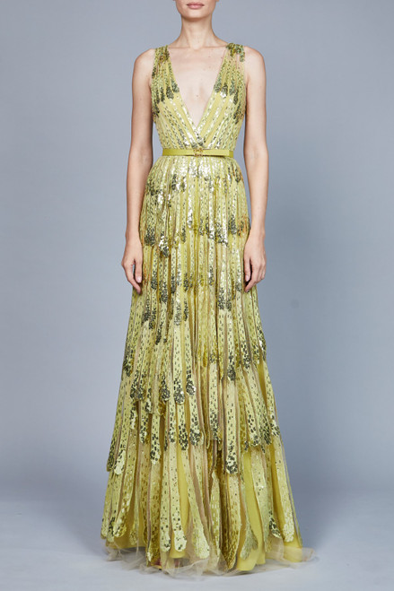 Elie Saab Bead Embroidery Sleeveless Gown - District 5 Boutique